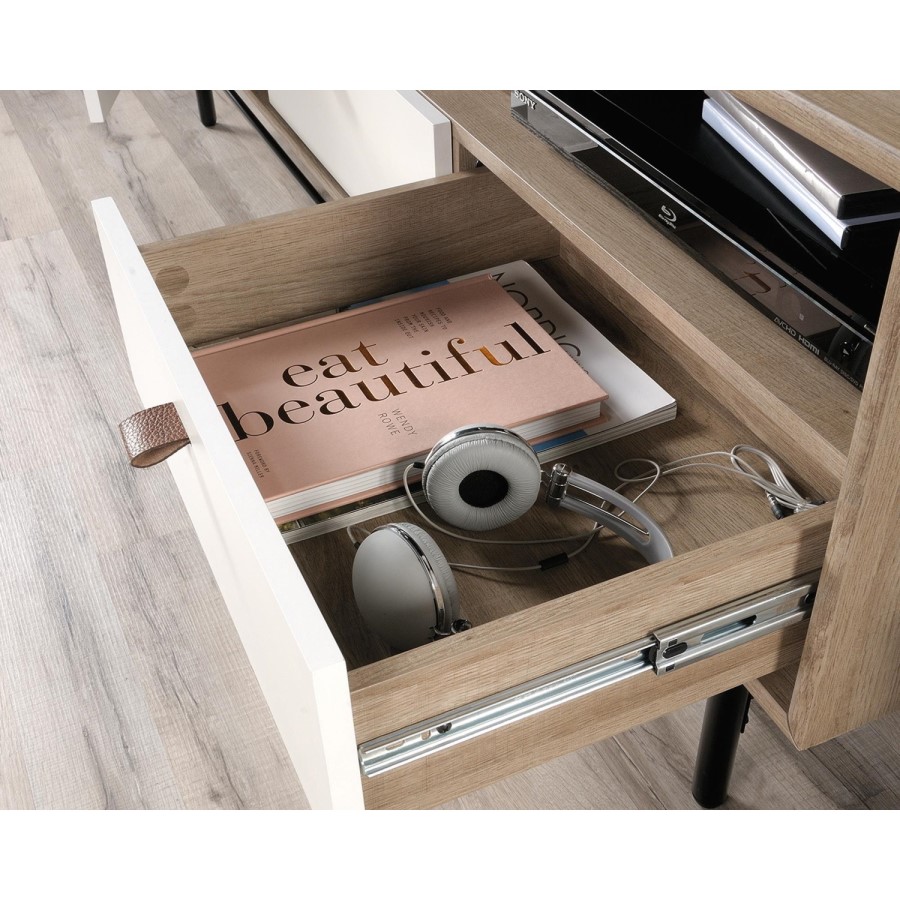 Avon Cream TV Stand with Leather Handles - Teknik Office