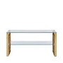 Zoe Glass & Gold Effect TV Stand - TV's up to 50" - Aurora Boutique