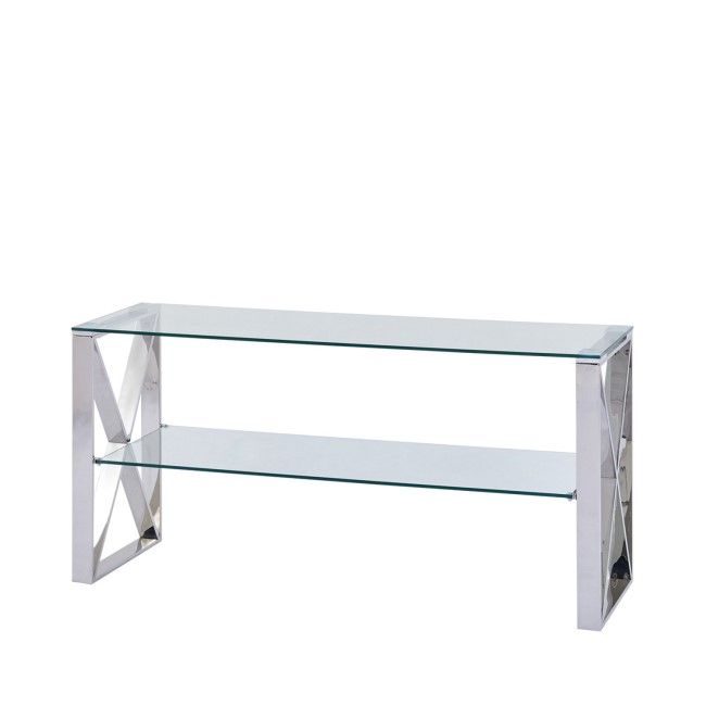 Small TV Stand in Glass and Grey - TV's up to 50" - Aurora Boutique