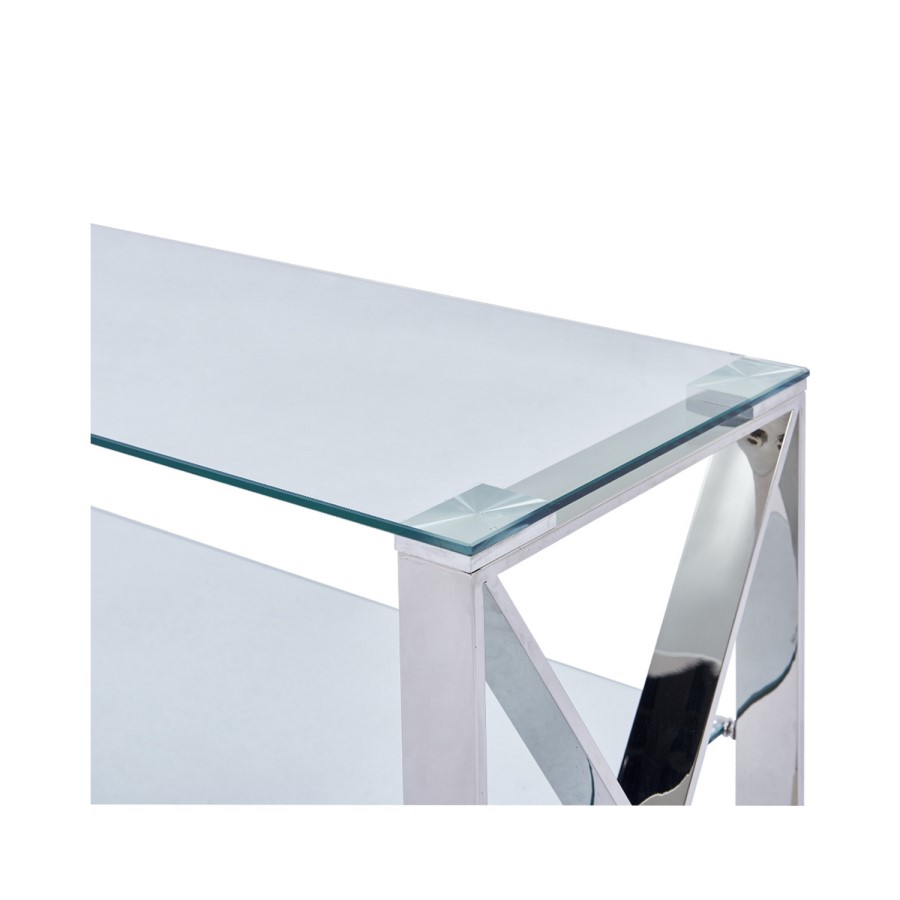 Small TV Stand in Glass and Grey - TV's up to 50" - Aurora Boutique