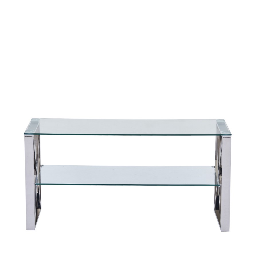 Small TV Stand in Glass and Grey - TV's up to 50" - Aurora Boutique