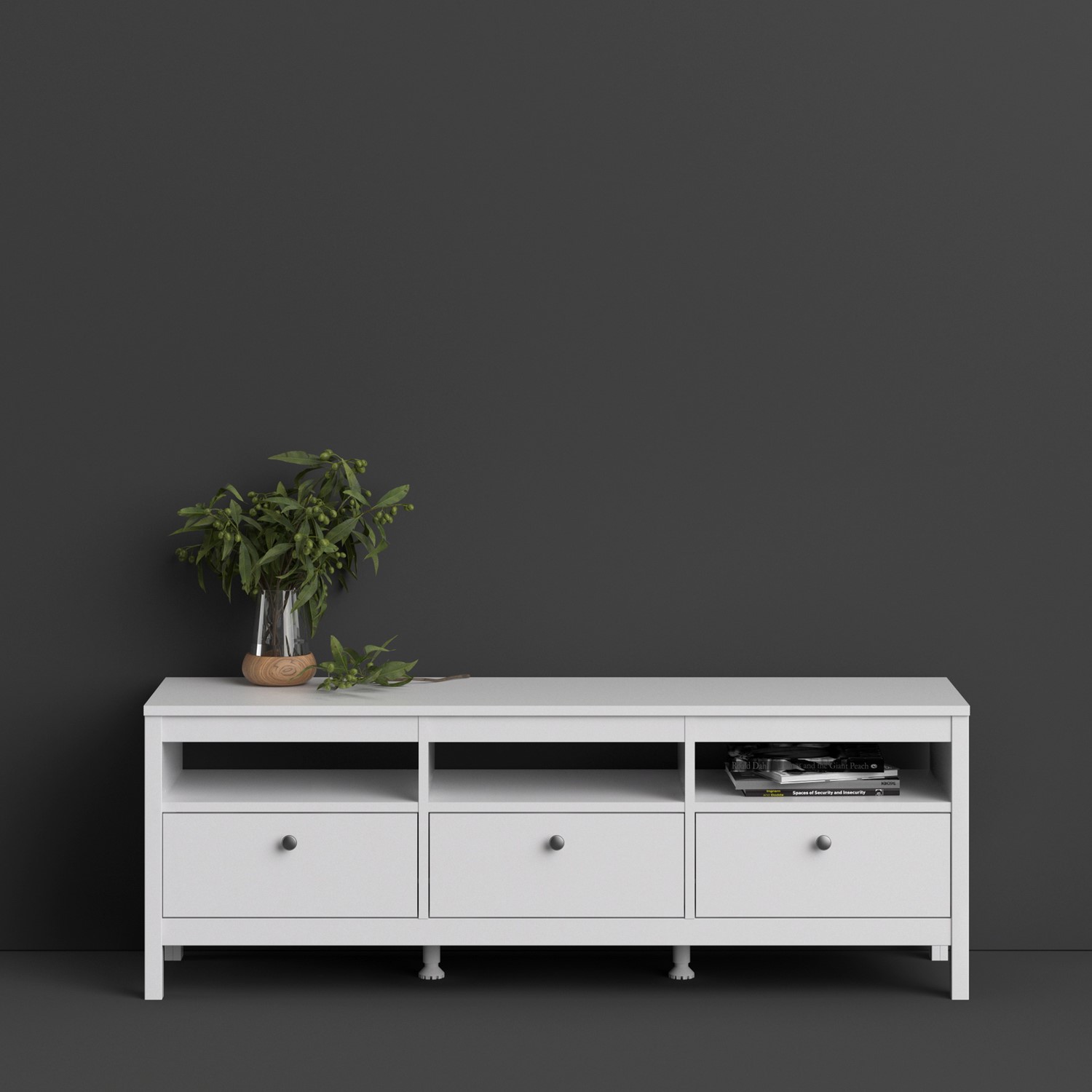 Photo of Madrid white 3 drawer tv stand - furniture to go