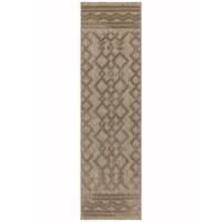 Salta Brown Textured Indoor/Outdoor Runner Rug - 240x66cm