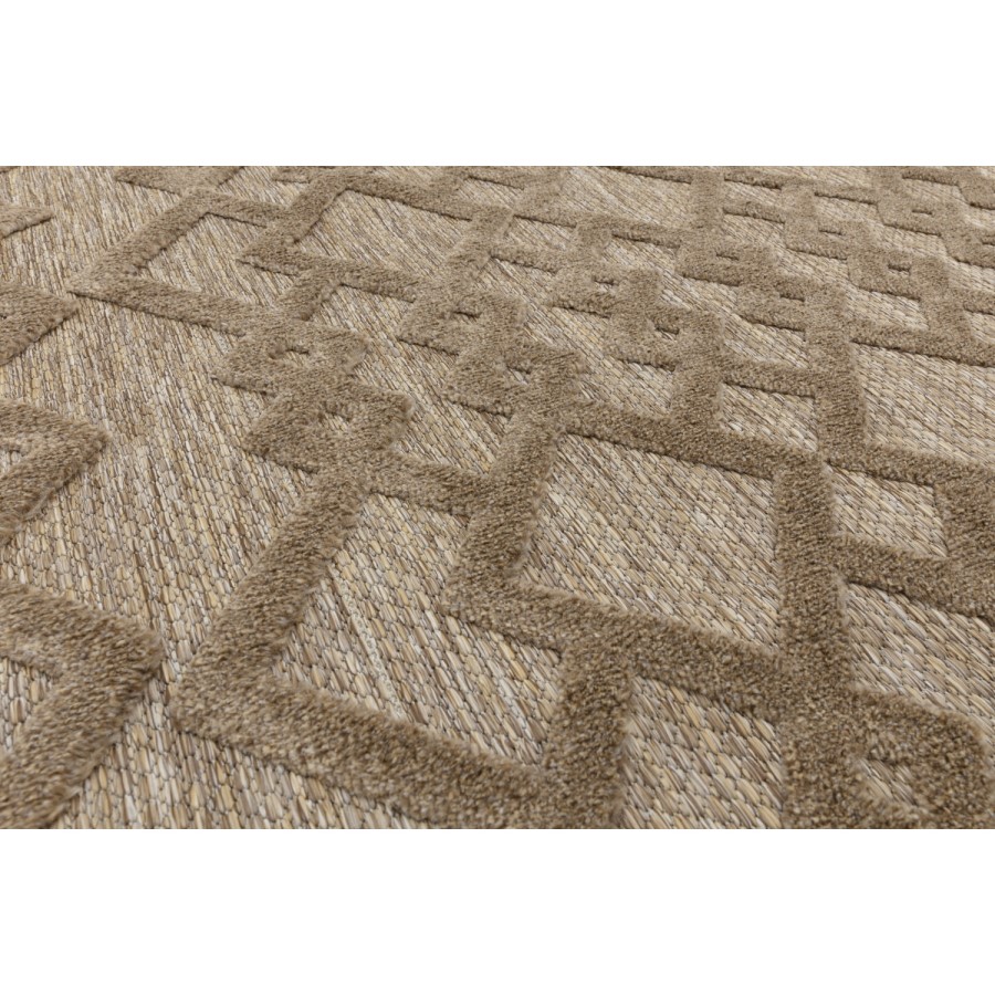 Salta Brown Textured Indoor/Outdoor Runner Rug - 240x66cm