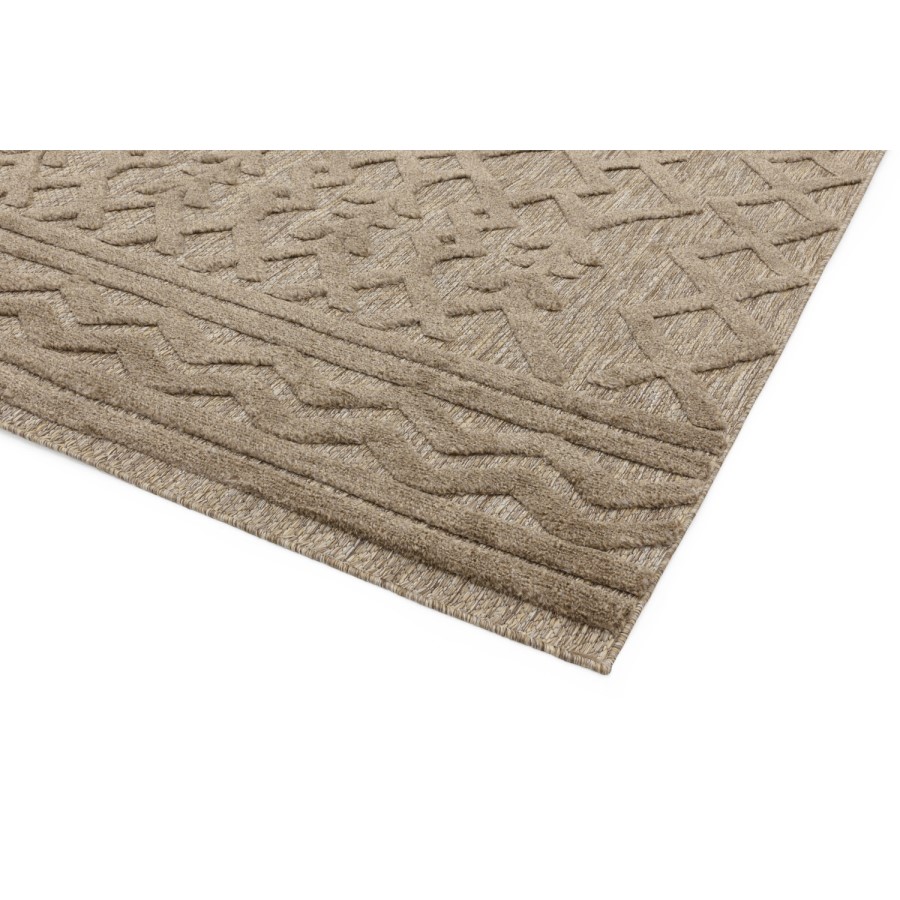 Salta Brown Textured Indoor/Outdoor Runner Rug - 240x66cm