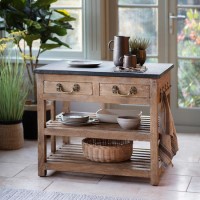 Small Freestanding Kitchen Island with Storage - Callie