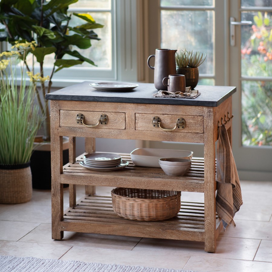 Small Freestanding Kitchen Island with Storage - Callie