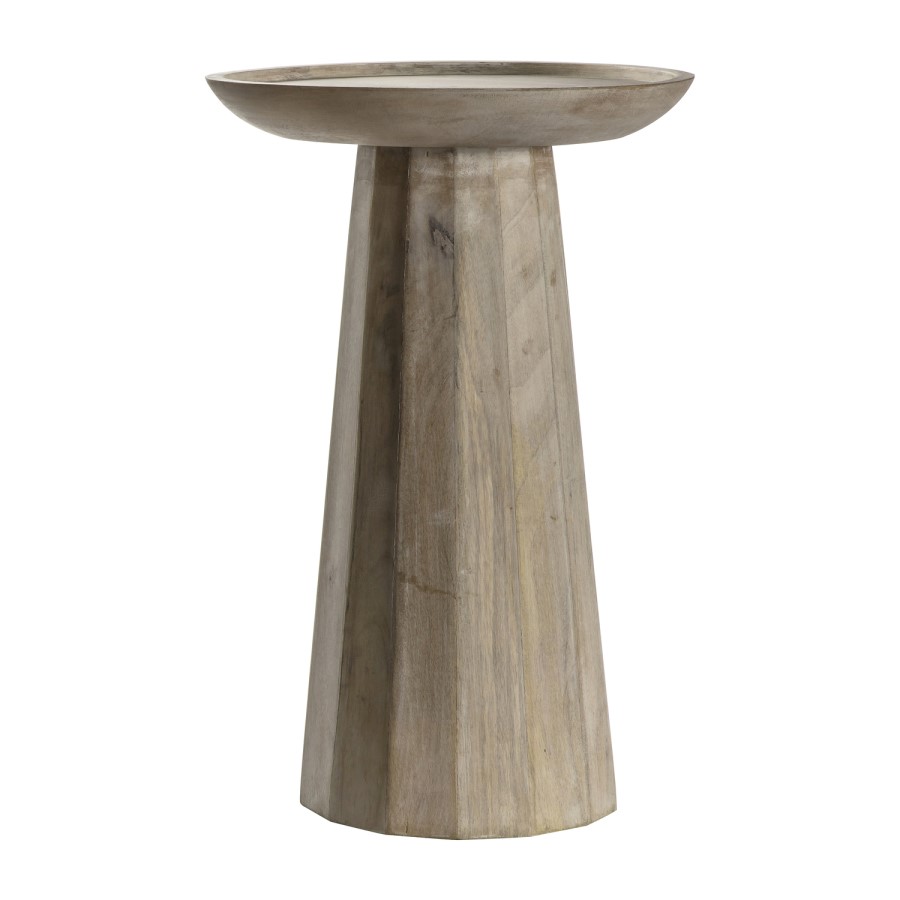 Round White Wooden Side Table  - Kayla