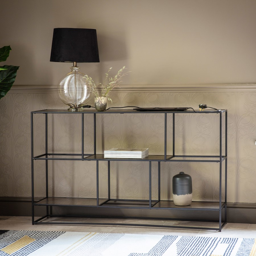Harly Console Table in Antique Gold - Caspian House