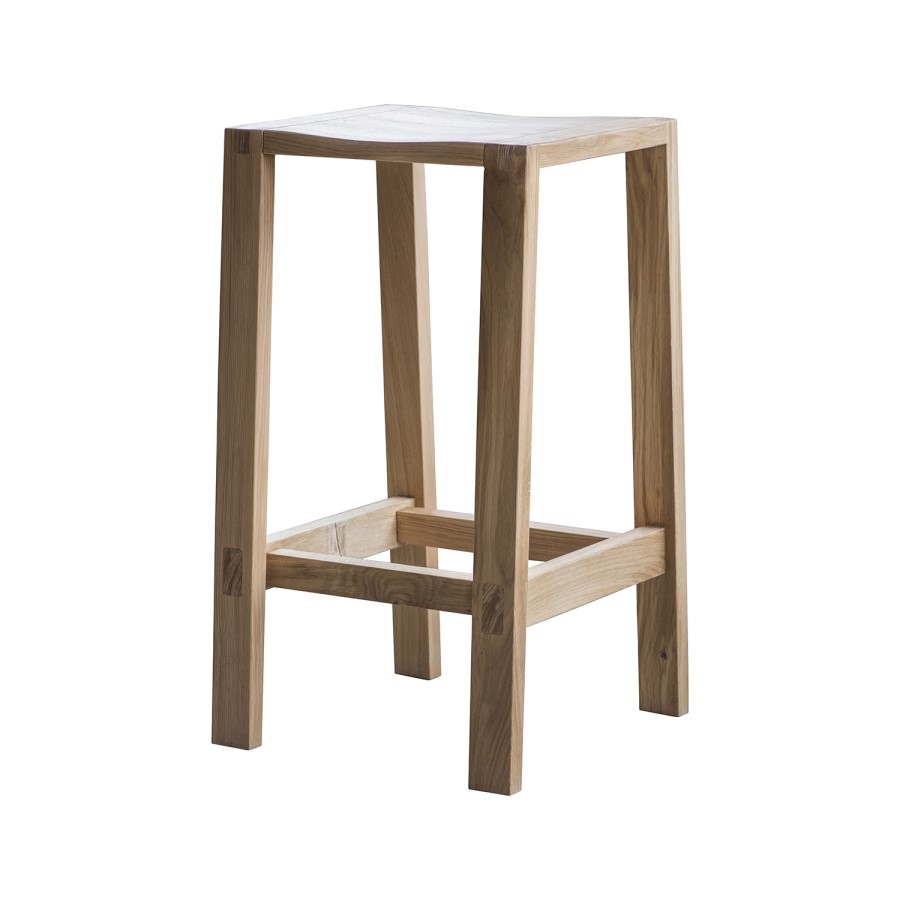 Kyra Solid Oak Bar Stool - Caspian House