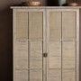 Large Oak Display Cabinet with Rattan Detail - Kyoto
