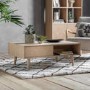 Solid Oak Light Wood 2 Drawer Coffee Table - Milano - Caspian House
