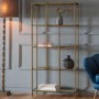 Tall Bronze Metal Bookcase with Storage Shelves - Raya - Caspian House