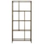 Tall Bronze Metal Bookcase with Storage Shelves - Raya - Caspian House