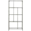 Tall Silver Metal Bookcase with Storage Shelves - Raya - Caspian House