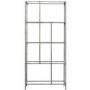 Tall Silver Metal Bookcase with Storage Shelves - Raya - Caspian House