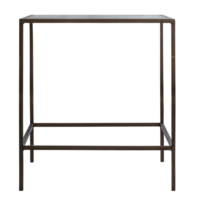 Square Bronze Glass Top Side Table - Raya