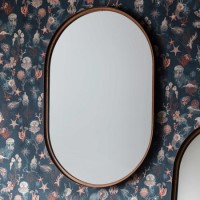 Genna Brass Elipse Mirror - Caspian House 