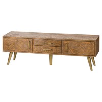 Pine Large TV Unit with Storage - Hill Interiors