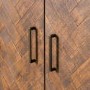 Brown Pine Herringbone Drinks Cabinet - Havana