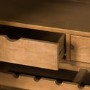 Brown Pine Herringbone Drinks Cabinet - Havana