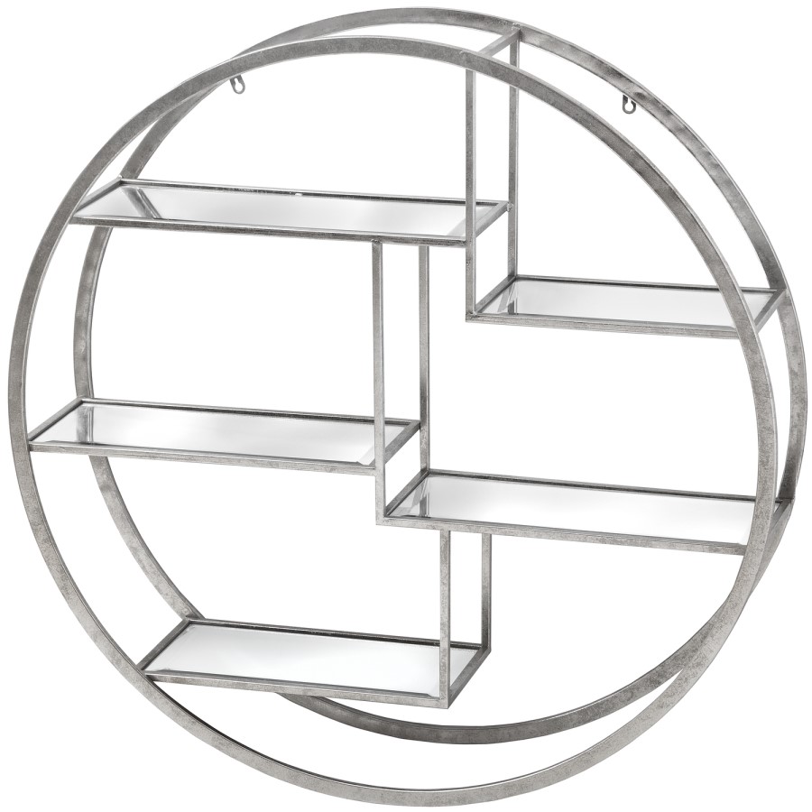 Silver Round Wall Shelving Unit - Hill Interiors