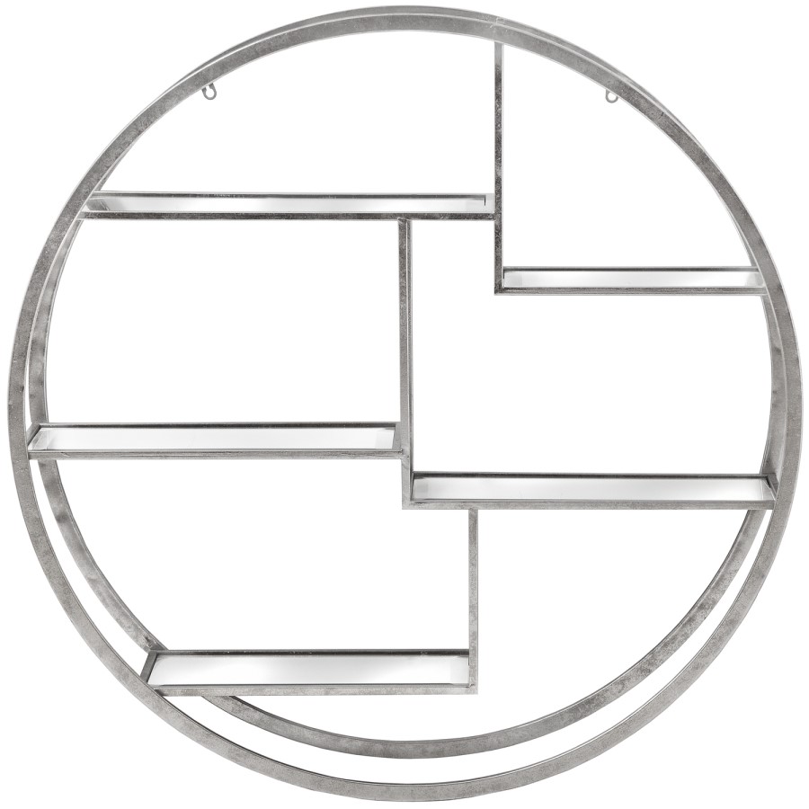 Silver Round Wall Shelving Unit - Hill Interiors