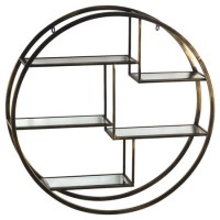 Brass Round Wall Shelving Unit