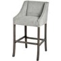 Grey Fabric Bar Stool with Back - Hill Interiors