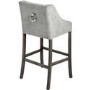 Grey Fabric Bar Stool with Back - Hill Interiors