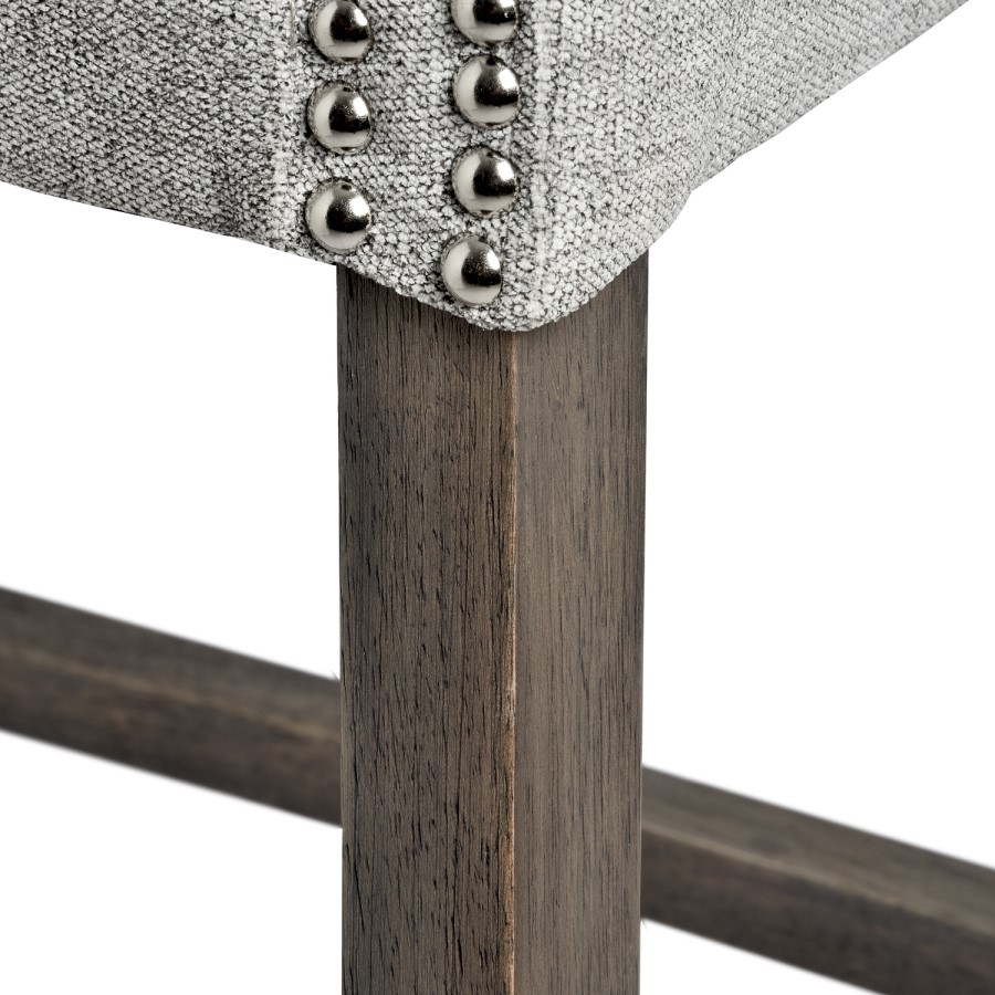 Grey Fabric Bar Stool with Back - Hill Interiors