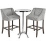 Grey Fabric Bar Stool with Back - Hill Interiors