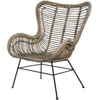Brown Rattan Lounge Chair - Bali