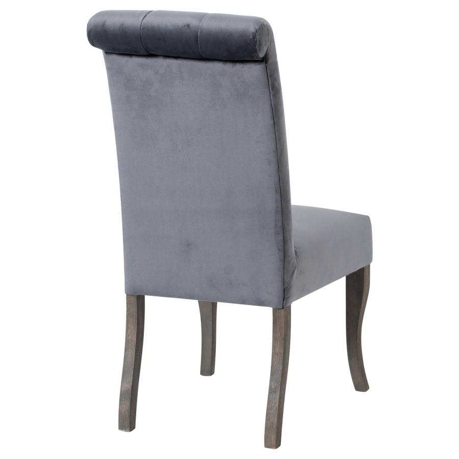 Grey Velvet Dining Chair - Hill Interiors