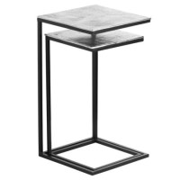 Rectangular Silver Metal Sofa Table - Farrah