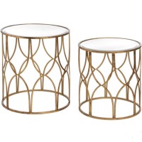 Set of 2 Gold Side Tables