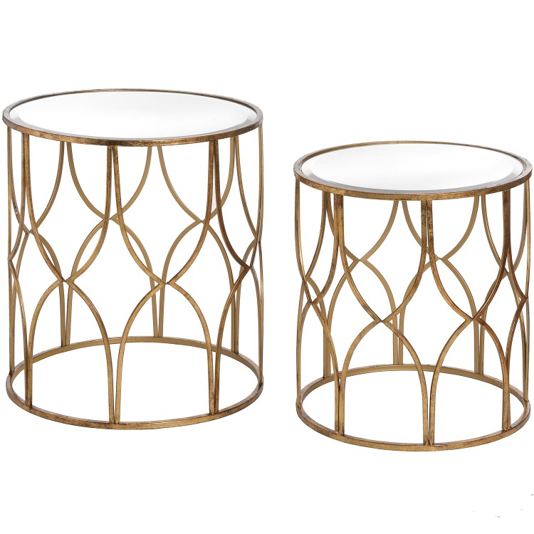 Set of 2 Gold Side Tables