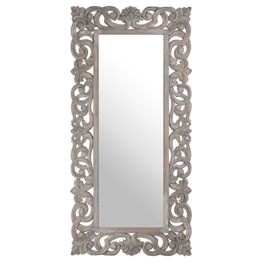 Grey Wooden Wall Mirror - Hill Interiors