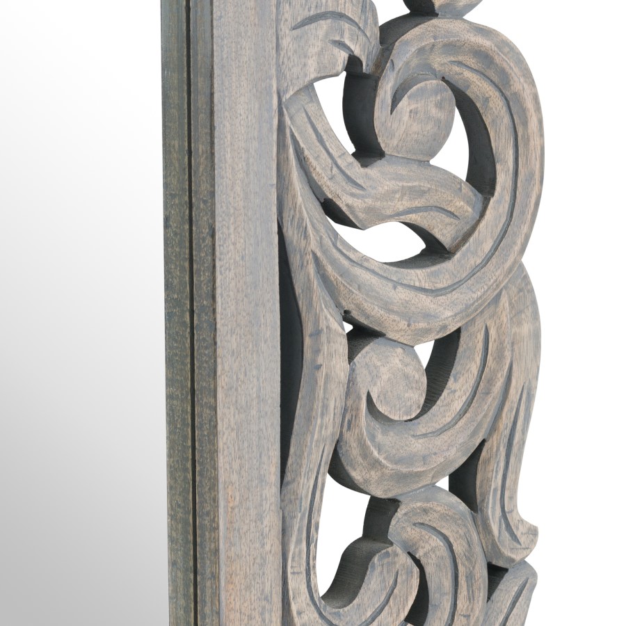 Grey Wooden Wall Mirror - Hill Interiors