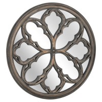 Round Grey Wash Mirror 