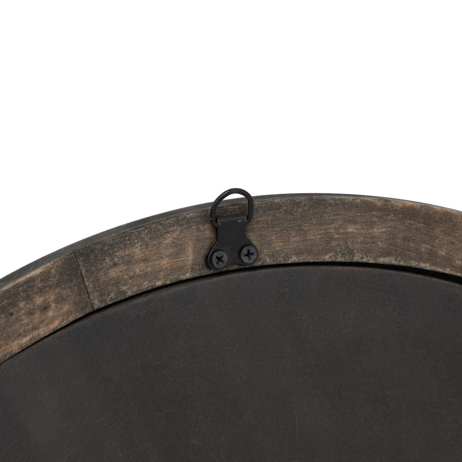 Round Grey Wash Mirror 