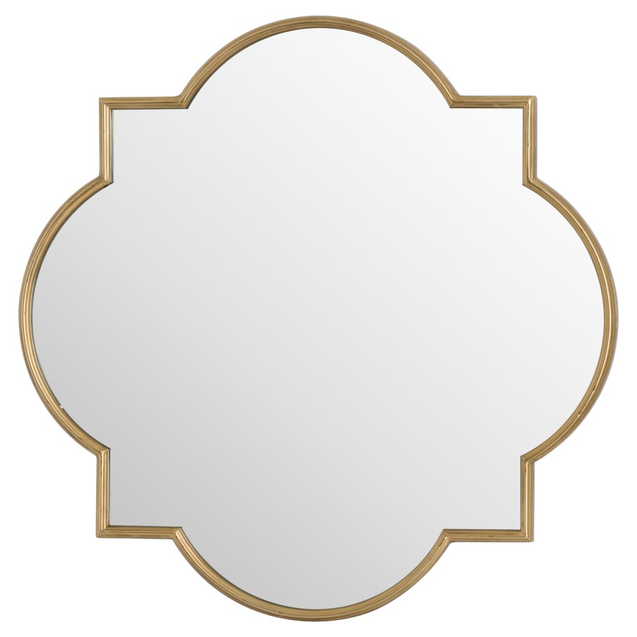Antique Gold Quarterfoil Mirror - Hill Interiors