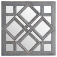 Small Grey Square Wall Mirror