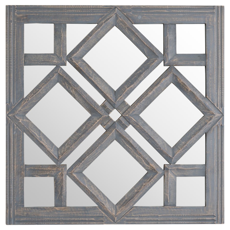 Small Grey Square Wall Mirror