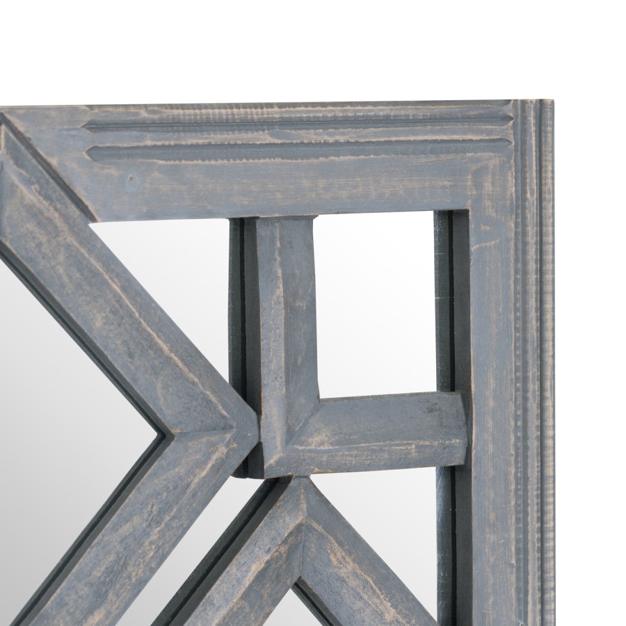 Small Grey Square Wall Mirror