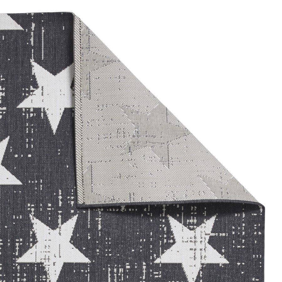 Black & White Indoor/Outdoor Star Rug - 200x290 - Santa Monica