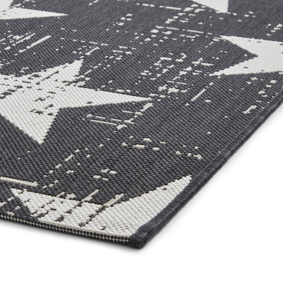 Black & White Indoor/Outdoor Star Rug - 200x290 - Santa Monica