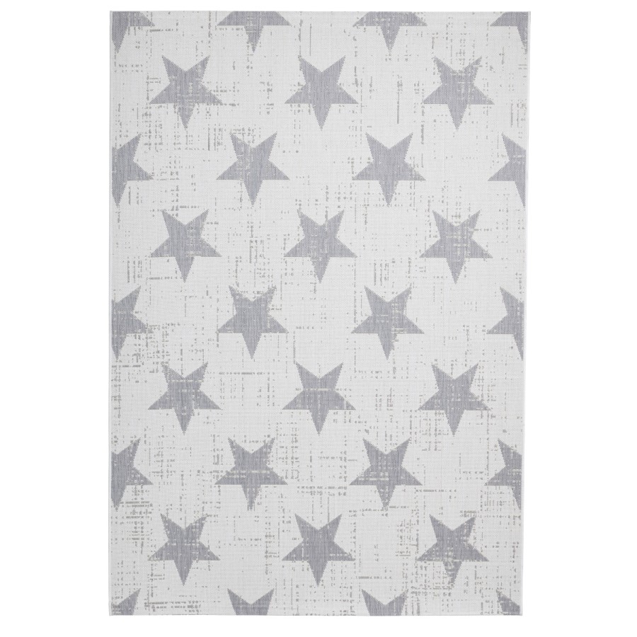 Cream & Grey Indoor/Outdoor Star Rug - 200x290 - Santa Monica