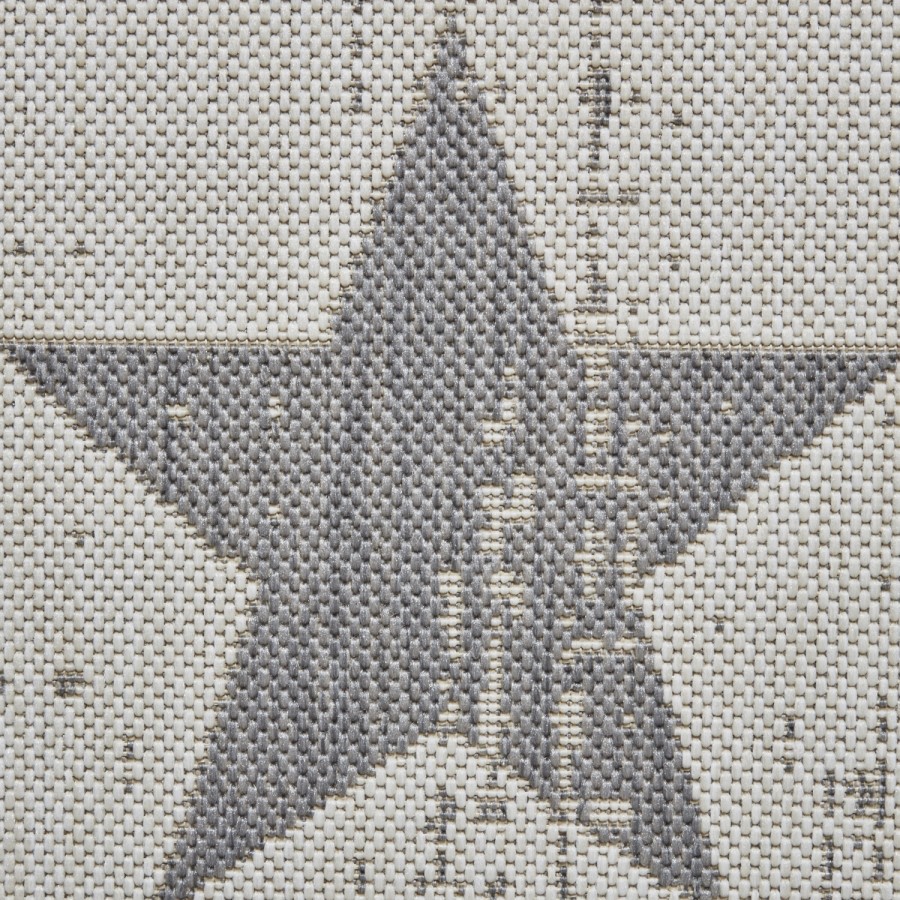 Cream & Grey Indoor/Outdoor Star Rug - 200x290 - Santa Monica