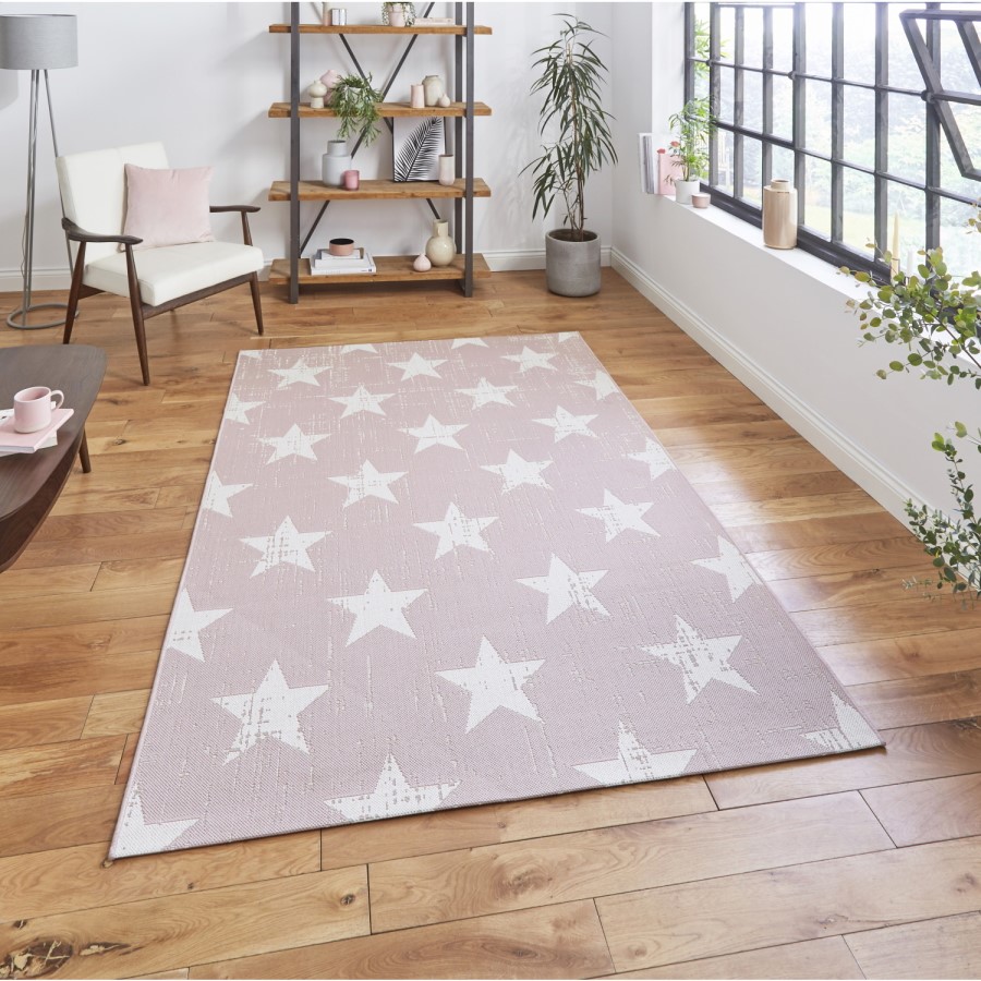 Pink & White Indoor/Outdoor Star Rug - 200x290 - Santa Monica